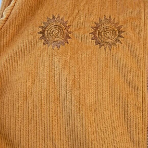 Yellow/Gold Unisex Corduroy Sun Lightweight Jacket: Unique Fun Statement Piece - Picture 3 of 4